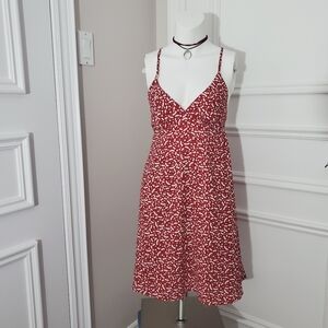 HARLOW "VIV" Red Cherry Print Slip Dress